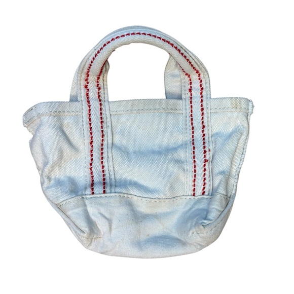 L.L. Bean White Tote with Red Stitching - Picture 1 of 7